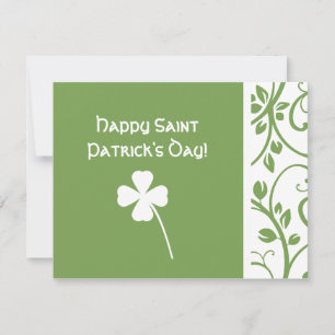 Sage Clover Floral Vine Saint Patrick's Day Note Card