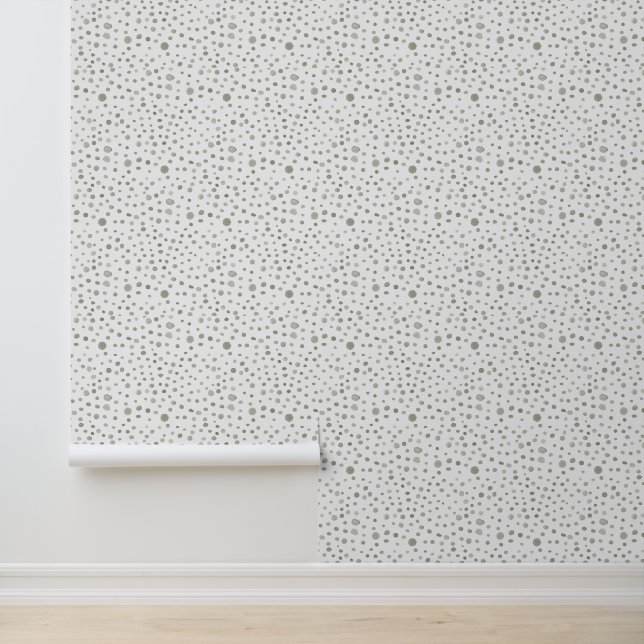 Sage Confetti Watercolor Dots Wallpaper (Application)