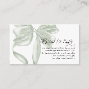 Sage Coquette Bow Books for Baby Enclosure Card