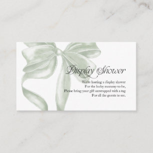 Sage Coquette Bow Display Shower Enclosure Card