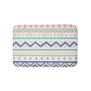 Sage & Coral Native American Pattern Bath Mat