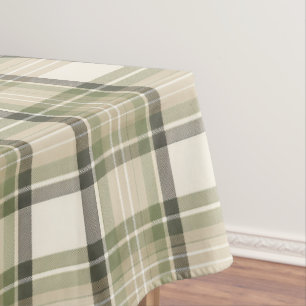 Sage Cottage Sage Green Tartan Plaid Tablecloth