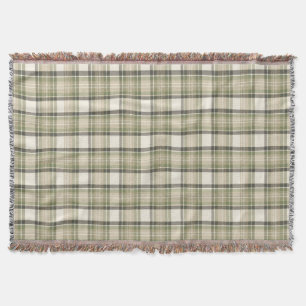 Sage Cottage Sage Green Tartan Plaid Throw Blanket