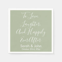 Sage Custom Personalised Script Wedding Reception 