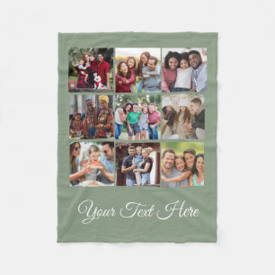 Sage Customisable Photo Blanket Collage