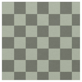 Sage Dark Green Checker Checkerboard Checkered Fabric