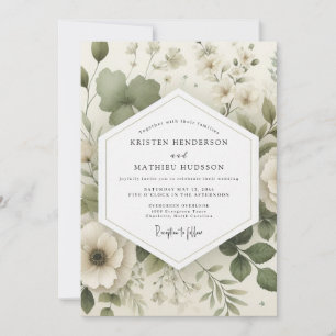 Sage Delicate Bloom Wedding Invitation