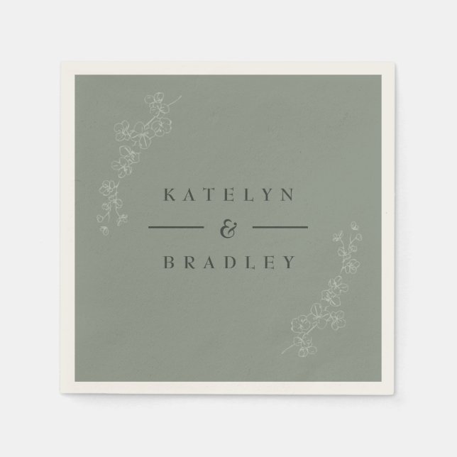 Sage Dream Wedding Napkins (Front)