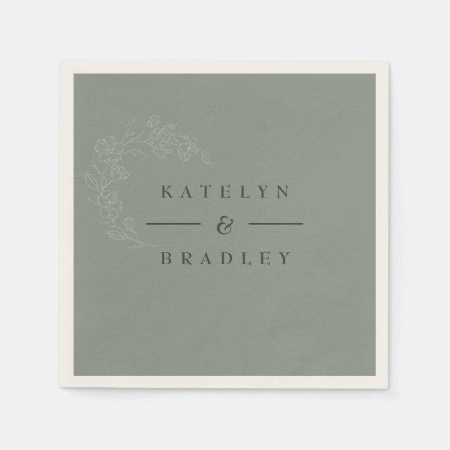 Sage Dream Wedding Napkins (Front)