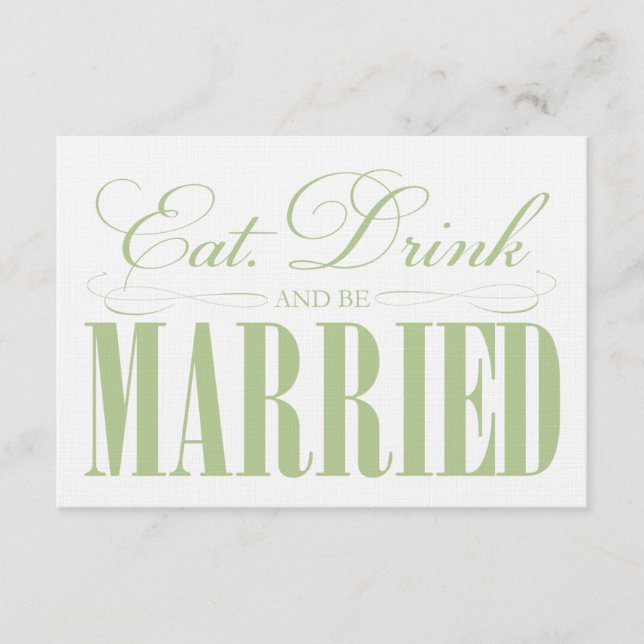Sage Eat, Drink & Be Married | Enclosure Card (Front)