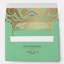 Sage Elegant Artdeco Diamond Gold Wedding