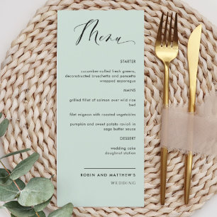 Sage Elegant Calligraphy Wedding / Reception Menu