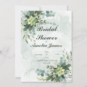 Sage Elegant Greenery bridal shower Invitation