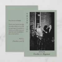 Sage Elegant Personalised Message Photo Wedding