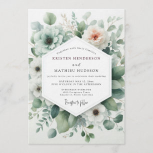 Sage Ethereal Anemone Wedding Invitation