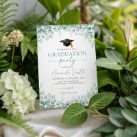 Sage Eucalyptus Border Graduation Invite