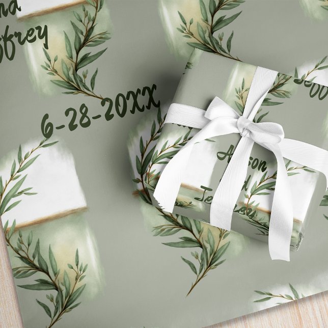 Sage Eucalyptus Sprig Personalised Wrapping Paper (Creator Uploaded)