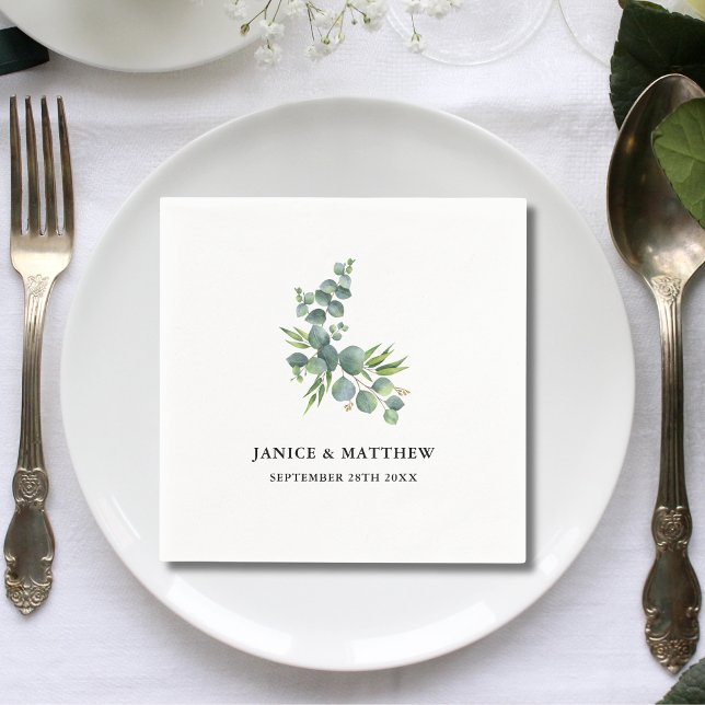 Sage Eucalyptus Woodland Wedding Napkin (Creator Uploaded)