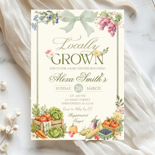 Sage Farmers Market Locally Grown Baby Shower Invitation