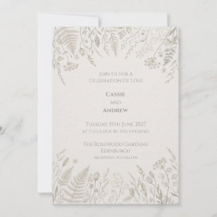 Sage Fern Botanical Wedding Invitation