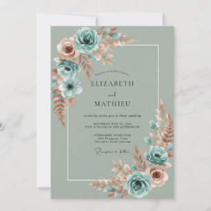 Sage Floral Botanical Wedding Invitation