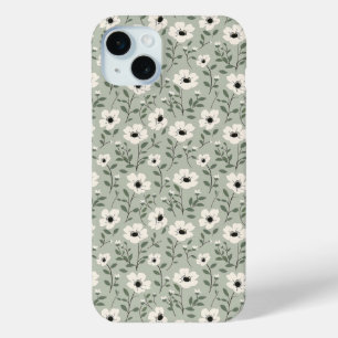 Sage Floral iPhone 15 Mini Case