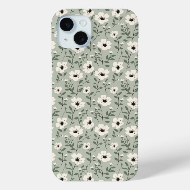 Sage Floral Case-Mate iPhone Case (Back)