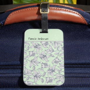 Sage Floral Monogram iPhone / iPad case Luggage Tag