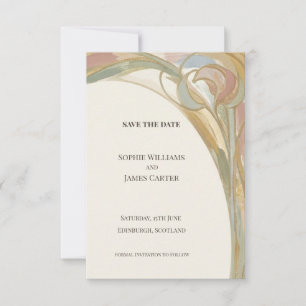 Sage Floral Nouveau Save The Date