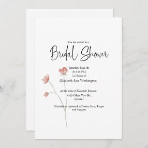 Sage Floral Watercolor Bridal Shower Invitation