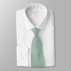 Sage Floral Wedding Tie
