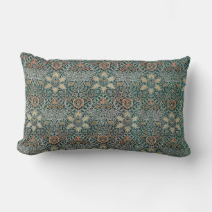Sage Floral William Morris Lumbar Cushion