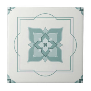 Sage Flower Motif Tile