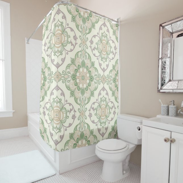 Sage Folklore Shower Curtain (In Situ)