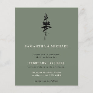 Sage Forest Pine Tree Indie Rustic budget Flyer