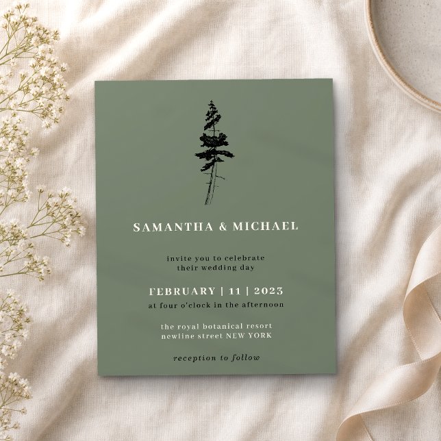 Sage Forest Pine Tree Indie Rustic budget Flyer (Creator Uploaded)