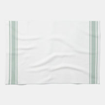 Sage French Style Stripe Kitchen Tea Towel