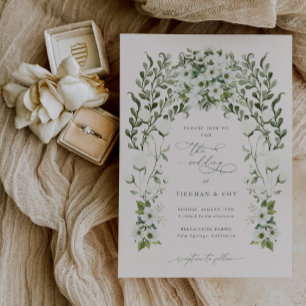 Sage Garden Wedding Invitation Announcement Card
