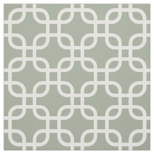 Sage Geometric Links Pattern Fabric