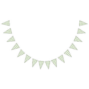 Sage Gingham Country Wedding Bunting