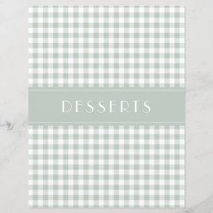 Sage Gingham Farmhouse Family Recipe Organizers