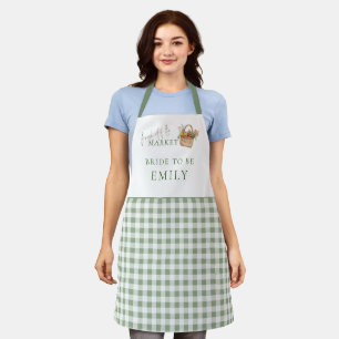 Sage Gingham Fresh off Market Bridal Shower Apron