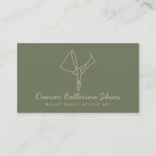 Sage Gold Dance School Ballet Business Card