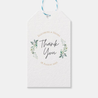 Sage gold eucalyptus geometric greenery wedding  gift tags