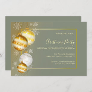 Sage & Gold Festive Christmas Party Invitation