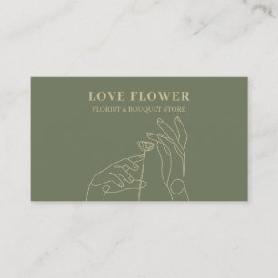 Sage Gold Florist Handdrawn Botanical Business Card