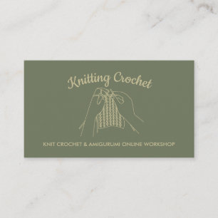 Sage Gold Handmade Hobby Amigurumi Crochet Knit Business Card