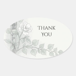Sage Gold Leaf Thank You Sticker