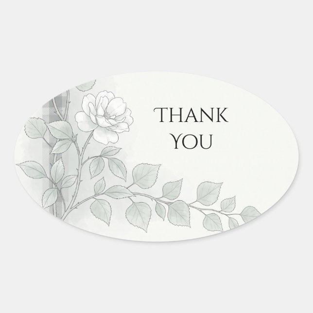 Sage Gold Leaf Thank You Sticker (Front)