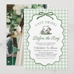 Sage Golf Last Swing Before the Ring Bridal Shower Invitation